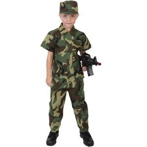 Kids Camouflage Soldier 3 Piece Costume 4-6